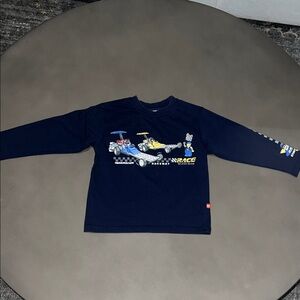 VINTAGE LEGO Wear Imagination Raceway Blue Kids Shirt with Race Car Design